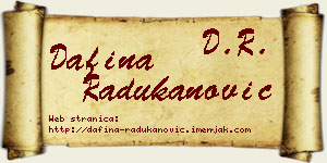 Dafina Radukanović vizit kartica